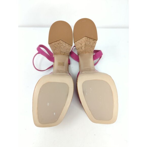 Schutz Glayce Womens Size 9 Leather Platform Heels Pink Sandals 5.5" New - Picture 9 of 10